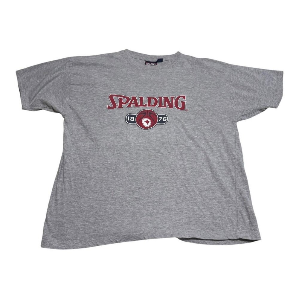 Vintage 2000s‎ Spalding Basketball Logo Gray Shirt Adult XL